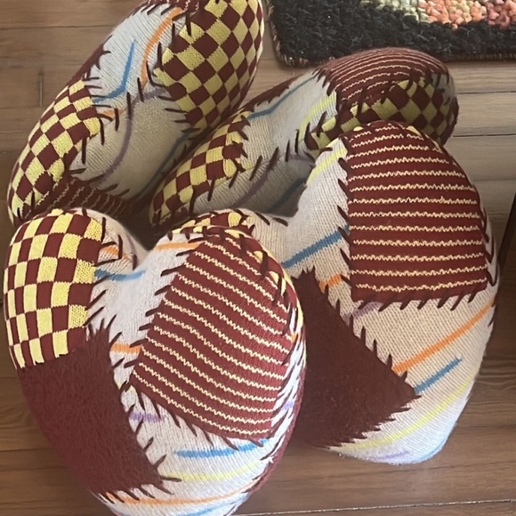 The Elder Statesman Multicolor Patchwork Heart Plushie Pillow - Picture 3 of 3